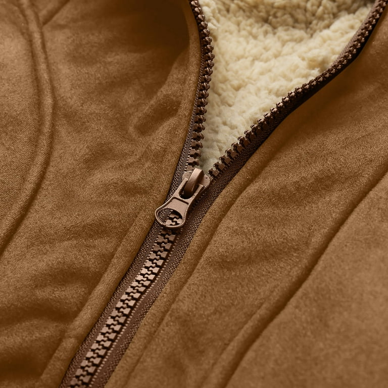 Leather Jacket Mens Faux Fur Jacket Sherpa Lined Fleece Shearling