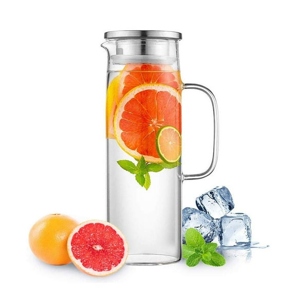 Jarra HwaGui de Vidrio Resistente al Calor 1.2L con Tapa de Acero Inoxidable