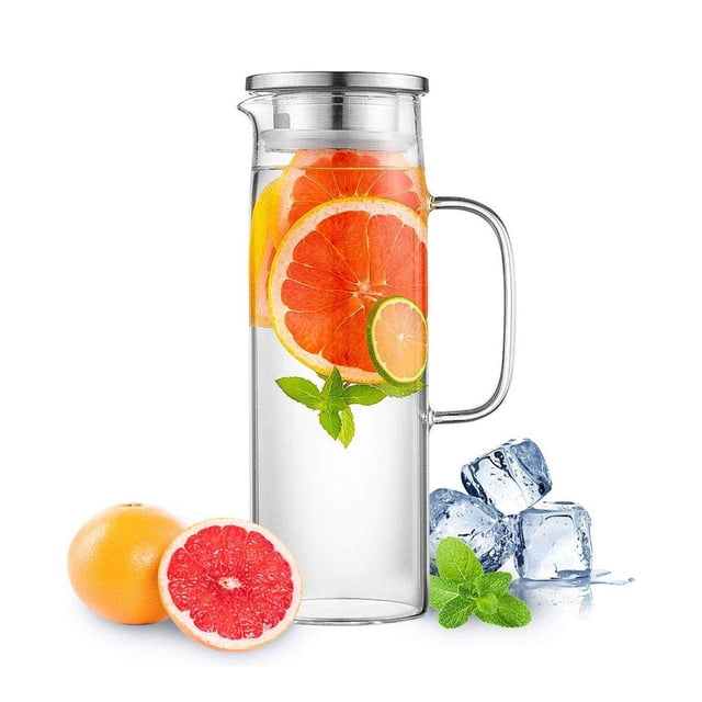Jarra HwaGui de Vidrio Resistente al Calor 1.2L con Tapa de Acero Inoxidable