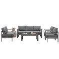 thumbnail image 2 of CozyHom Outdoor Aluminum Furniture Set For All Weather Metal Patio Sectional Sofa Patio Sectional Set With Table And Cushions, Gray, 2 of 10