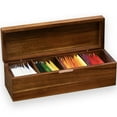 thumbnail image 1 of Organizador de bolsitas de té FLYIEE, madera de acacia, 4 compartimentos, 1 of 6