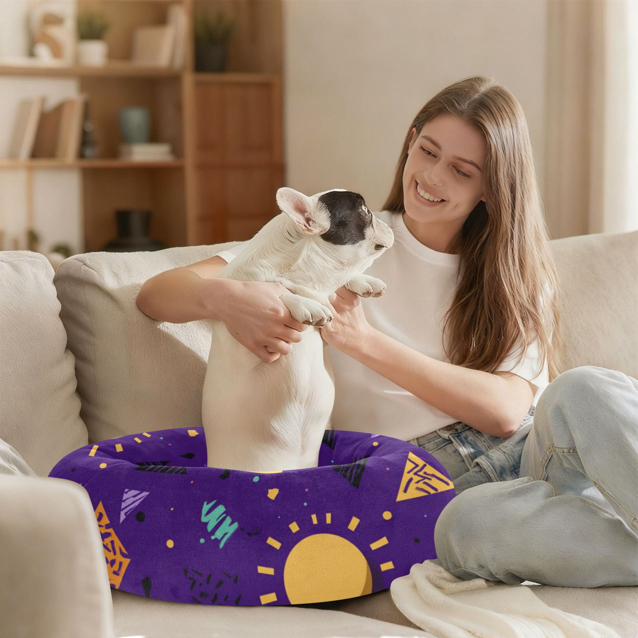 Pet Bed Pet Mat Cozy Removable & Washable Comfort For Cats And Dogs 80s-style Pattern