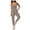 Khaki, variant on Kmdttou Women's Plus-Size Top Women's Casual Solid Color Hollow Out Jumpsuit on Clearance!