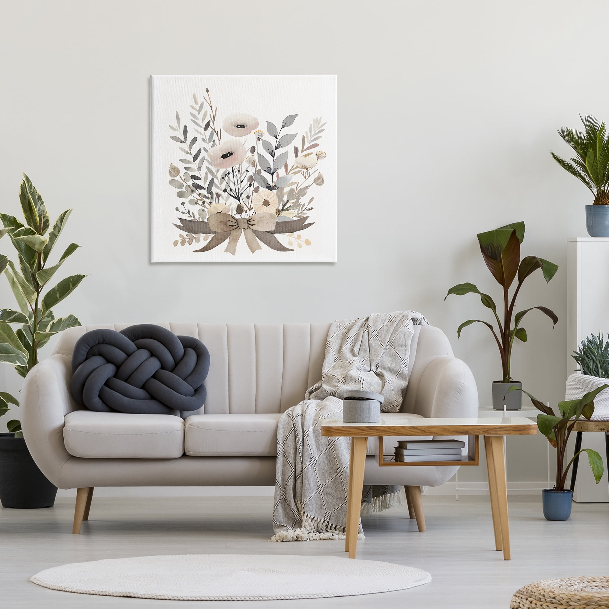 Stupell Industries Neutral Floral Bouquet Beige Canvas Wall Art, design by Creative Studio