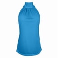 thumbnail image 5 of Wang6 Womens Plus Size Mock Neck Tank Tops Trendy Sleeveless Loose Fit Summer Tops Causal Solid Pleaded Tunic T Shirts Tees Sky Blue XL, 5 of 6
