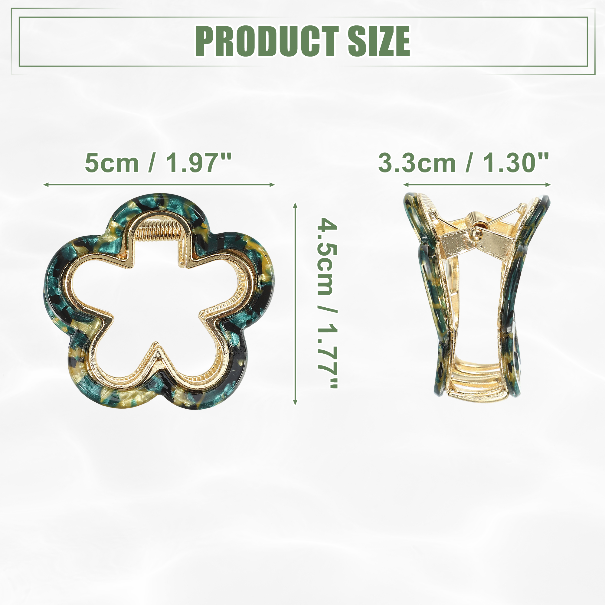 Unique Bargains 2Pcs Flower Hair Claw Clip Non-Slip Cute Acrylic Hair Claw Clip
