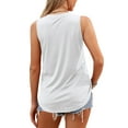 thumbnail image 4 of Fancyglim Women V Neck T Shirt Summer Loose Fit Tank Top Plain Blouse White L, 4 of 5