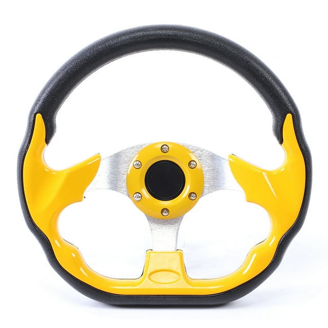 Volante deportivo para automóvil de 320 mm/12,5 pulgadas con botón de bocina, accesorio universal de aluminio y PVC