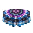 thumbnail image 5 of Colorful Tie Dye Mandala Pattern Round Tablecloth 60"x60",Wrinkle Wipeable Table Cloth for Kitchen Dining Room Picnic Patio Party, 5 of 6