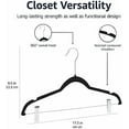 thumbnail image 4 of Velvet, Non-Slip Skirt Clothes Hangers with Clips, Organize Pants and Skirts, Black/Silver, Pack of 50, 4 of 5