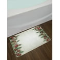 thumbnail image 2 of Christmas Bath Mat, Tree Branch Border Design with Traditional Berry Ribbon Candy Gingerbread Man, Plush Bathroom Decor Mat with Non Slip Backing, 29.5" X 17.5", Multicolor, by Ambesonne, 2 of 2