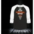 thumbnail image 2 of Shop4Ever Men's Eat Sleep Basketball Repeat Raglan Baseball Shirt X-Large Black/White, 2 of 4