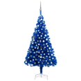 thumbnail image 1 of vidaXL Artificial Pre-lit Christmas Tree with Ball Set Blue 180 cm PVC, 1 of 5