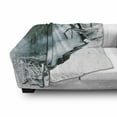 thumbnail image 3 of Nature Soft Flannel Fleece Throw Blanket, Winter Forest with Frozen Snowy Foliage Grass Icy Tree Branches Lake Scenery, Cozy Plush for Indoor and Outdoor Use, 70" x 90", Turquoise White, by Ambesonne, 3 of 6