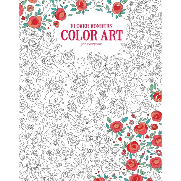 Leisure Arts Inc Color Art for Everyone Flower Wonders Adult Coloring