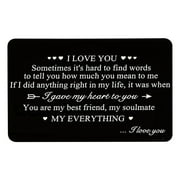 Yesbay Love Expressing Engraved Wallet Card Metal Creative Festive Touch Card Decor for Valentine's Day,Black