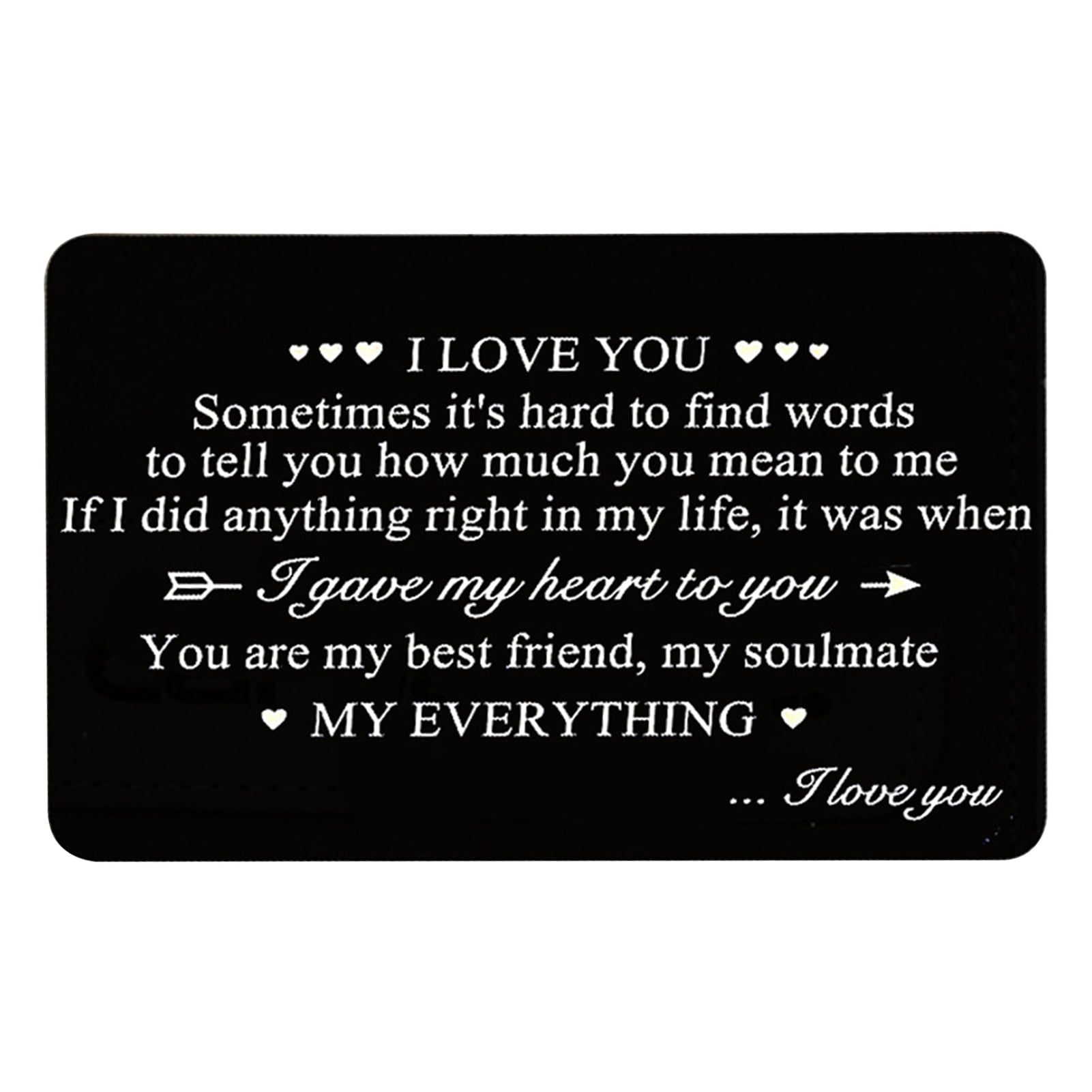 Yesbay Love Expressing Engraved Wallet Card Metal Creative Festive Touch Card Decor for Valentine s Day Black