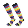 thumbnail image 7 of 1 Pair Leg Warmers Funny Long Toe Socks for Women and Girl Rainbow Striped Socks, 7 of 7