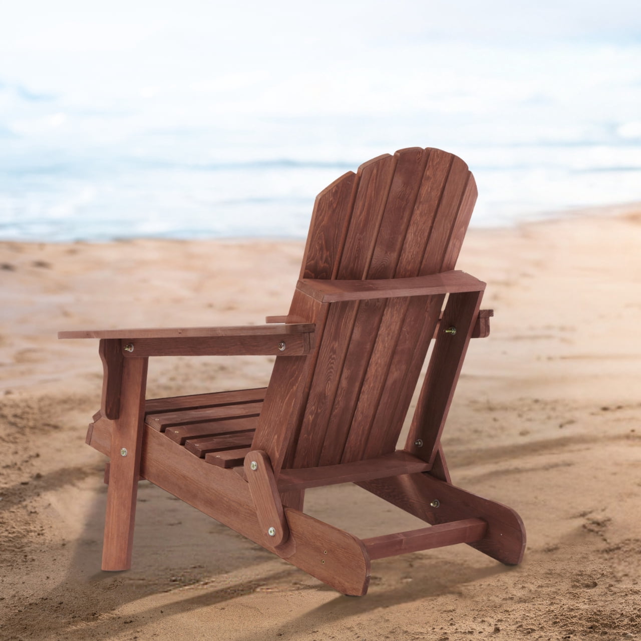 Oversize Adirondack Chair with Pre-Assembled Backrest & Seat - Heavy-Duty Outdoor Folding Design (330 lbs Capacity) for Garden, Pool Deck & Firepit Use