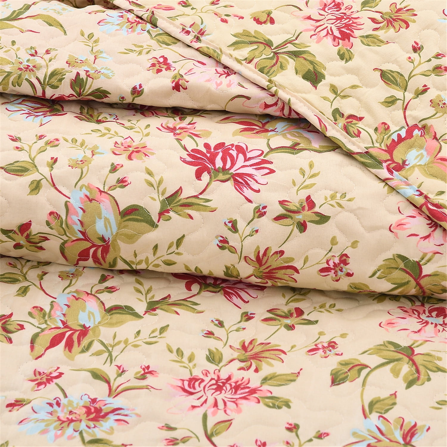 JML 3 Piece Quilt Set Queen Size 88"x92",Lightweight Printed Microfiber Bedspread Coverlet