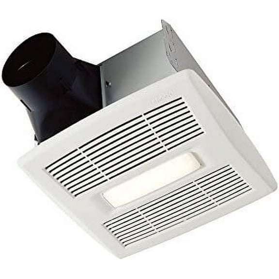 Broan-Nutone AE80BL InVent Series Single-Speed Fan with LED Light, Ceiling Room-Side Installation Bathroom Exhaust Fan, ENERGY STAR Certified, 1.5 Sones, , White , 80 CFM 1.5 Sones