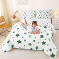 thumbnail image 3 of Manfei Kawaii Stars Full Size Comforter Sets,Lovely Polka Dot Bedding Comforter Set,Green White,Colorful Stars Reversible,3pcs,1 Comforter and 2 Pillowcases, 3 of 7