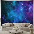 thumbnail image 2 of Gojian Galaxy Tapestry Blue Starry Sky Universe Space Tapestries Wall Hanging Mysterious Nebula Stars Backdrop for Living Room Dorm, 2 of 6