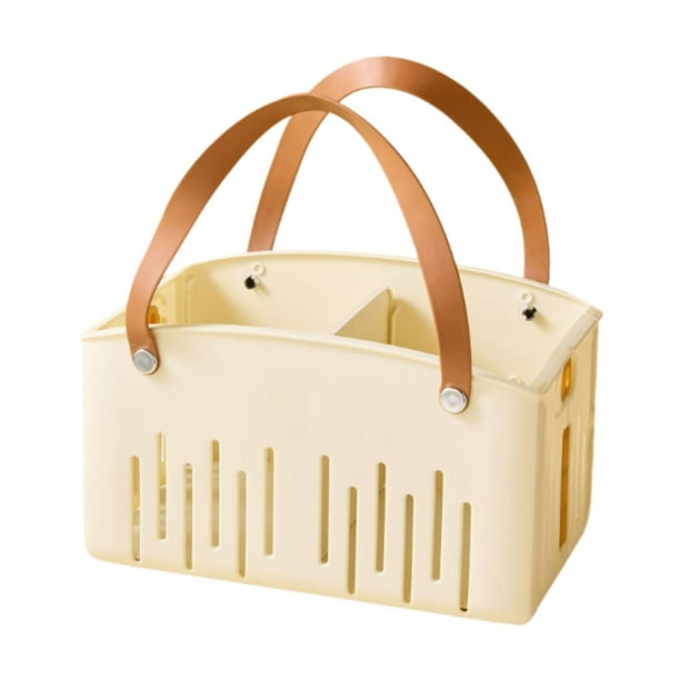 Organizador de ducha plegable con compartimentos y organizador de artículos de tocador Crema