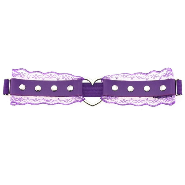 Personalidad y temperamento Sexy Hermoso Punk Encaje Cuero Muslo Anillo Forma de melocotón Forma de amor Elástico Suave Chica Liga Cinturón