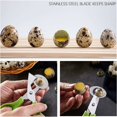 thumbnail image 4 of nipocaio Quail Egg Scissors Quail Egg Scissors Stainless Steel Quail Egg Opener Egg Shell Opener for Home, Kitchen, Restaurant 2 Pieces (Green and Black), 4 of 5