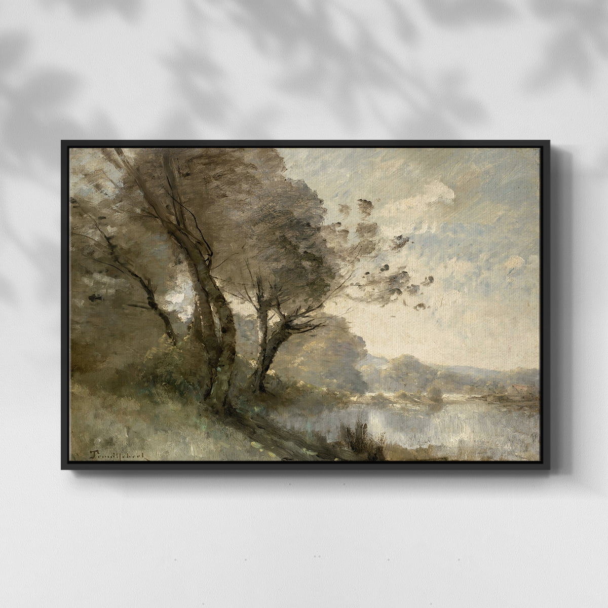 Vintage Landscape-MXVIII By Wexford Home Framed in Black Wood Gallery Wrapped Canvas 27 in. x 41 in.