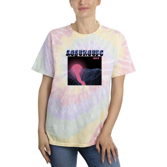 Retro Aesthetic Mountains Tie Dye Spiral Women -Image by Shutterstock, Female Large