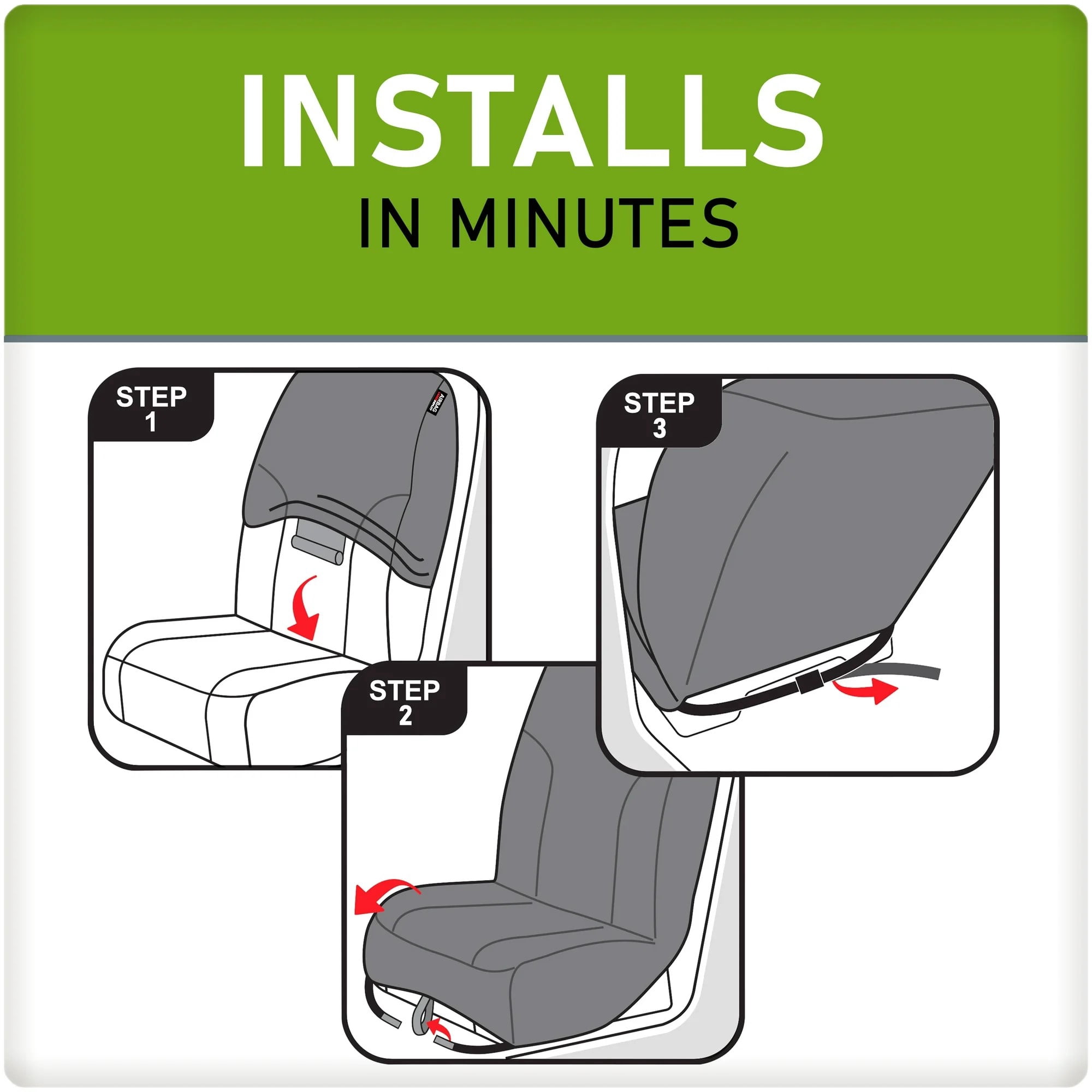 Auto Drive 2-Piece Black-White Marlo Seat Covers