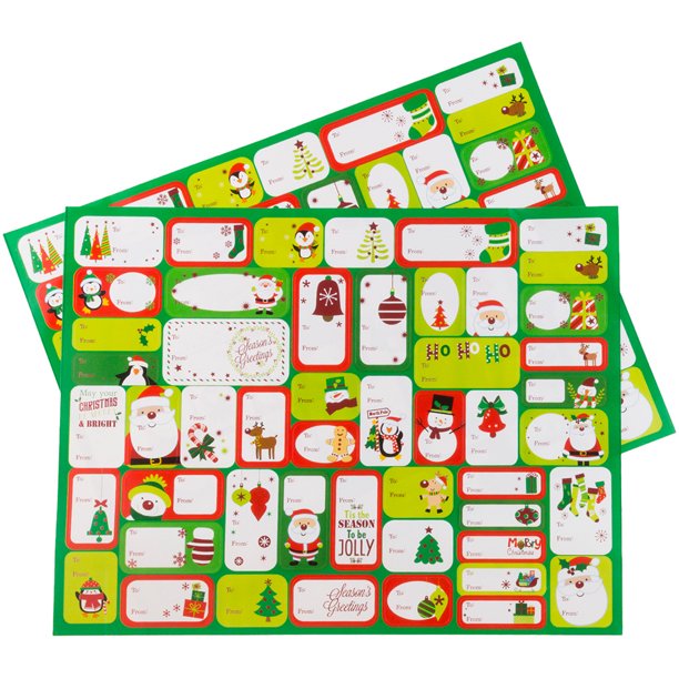JAM To/From Stickers, 10x13, 100/Pack, North Pole Christmas Walmart