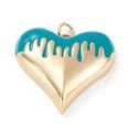 thumbnail image 2 of 5pcs Brass Enamel Pendants Real 18K golden Plated Long-Lasting Plated Heart Mixed color 25.5x27x7mm Hole: 3.4mm, 2 of 3