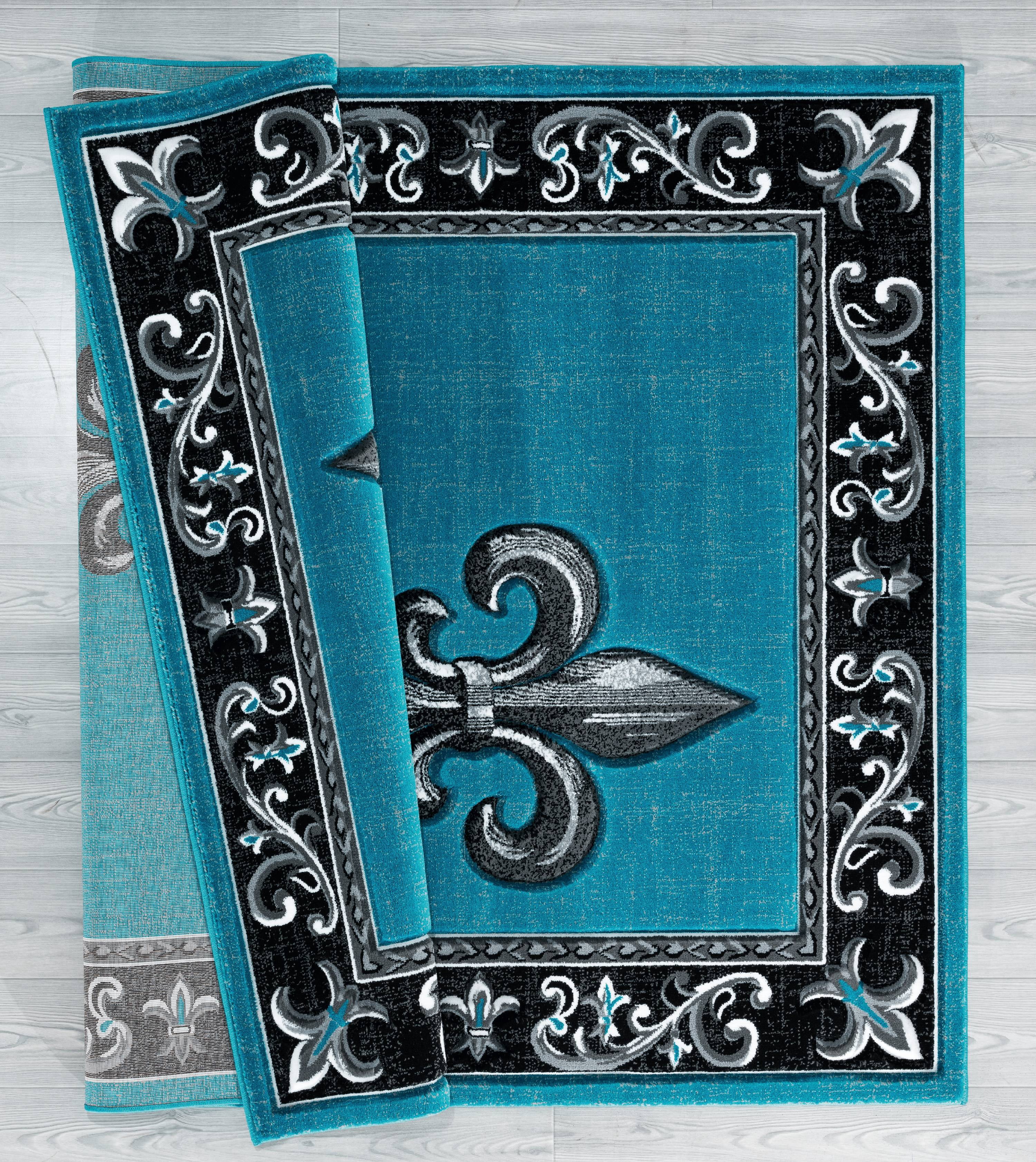 United Weavers Drachma Peleus Transitional Border Area Rug, Turquoise, 7'10" x 10'6"
