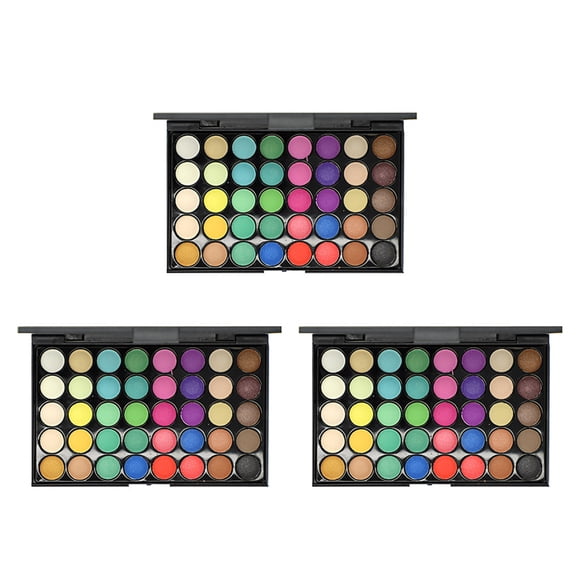 Paleta de maquillaje de ojos de 40 colores, 3 unidades, bandeja de sombras de ojos que se puede mezclar con sombras de ojos de colores naturales, caja de regalo de cosméticos