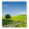 thumbnail image 3 of Ambesonne Outdoorsy Shower Curtain, Rural Country Scenery, 69"Wx84"L, Apple Green and Pale Blue, 3 of 5