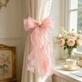 thumbnail image 6 of Yhmxh Sheer Organza Bow Curtain Tiebacks with Wavy Streamers, Pre-Tied Elegant Ribbon Bow Curtain Holdbacks, Decorative Window Curtain Tie Backs for Bedroom Living Room Wedding Home Decor, 6 of 6