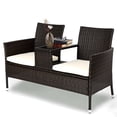 thumbnail image 1 of Costway Patio Rattan Chat Set Seat Sofa Loveseat Table Chairs Conversation Cushioned, 1 of 9