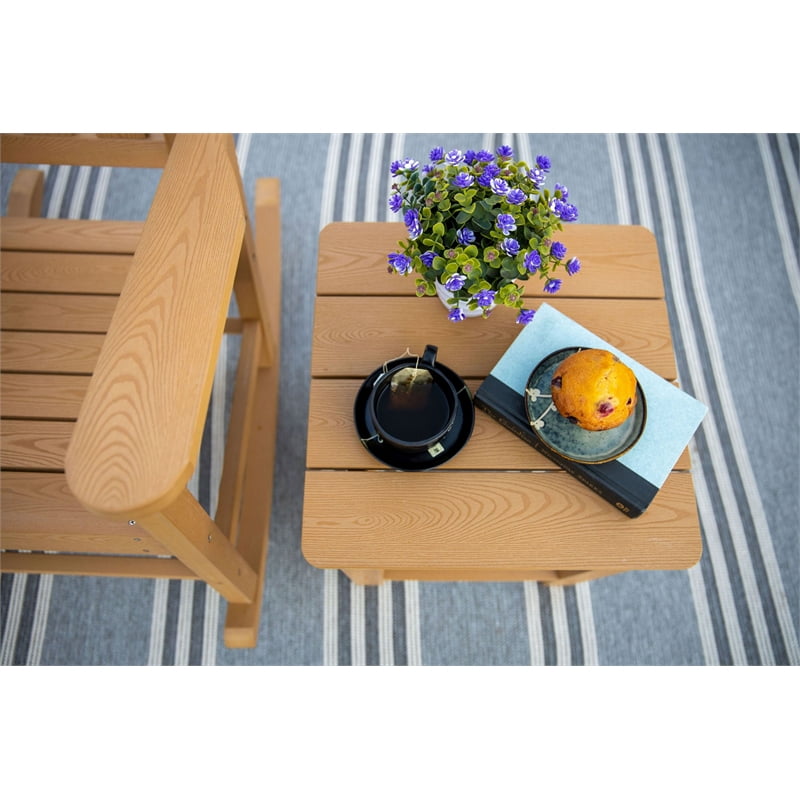 Teak All Weather IndoorOutdoor Side Table