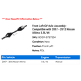 thumbnail image 2 of Front Left CV Axle Assembly - Compatible with 2007 - 2012 Nissan Altima 3.5L V6 2008 2009 2010 2011, 2 of 2