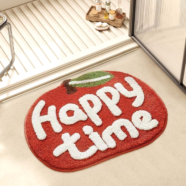 Alfombra de baño de frutas, alfombra de baño adorable, especialmente absorbente, muy suave, seca rápido, habitación de niños, baño, otra habitación, alfombra de suelo suave de felpa falsa en forma de