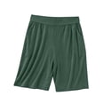 thumbnail image 6 of Women's Pajama Bottoms Dqueduo Women's Solid Color High Waisted Plus Size Loungewear Shorts With Pockets Elastic Drawstring Waistband Sleepwear Green XL, 6 of 10