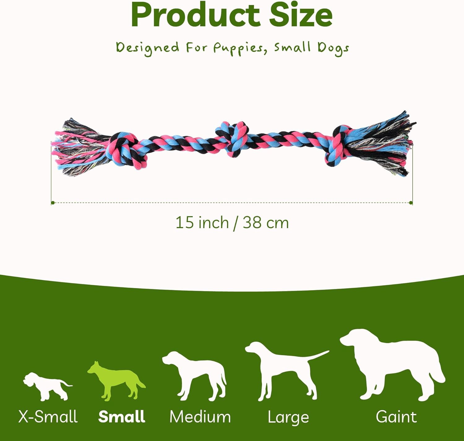 Puppy Rope Toy, Dog Rope Toy for Small Dogs, Puppy Teething Toys, Cotton Interactive Tug of War Dog Toy for Puppies Boredom, Dog Chew Toys for Aggressive Chewers Small Breed