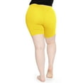 thumbnail image 3 of Stretch Is Comfort Women's Plus Size Cotton Biker Shorts Yellow 3X, 3 of 6