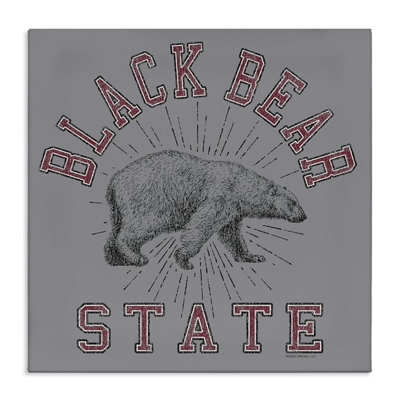 Stupell Industries Vintage Black Bear State Novelty & Humor Painting Wrapped Canvas Art Print Wall Art, 17 x 17