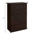 thumbnail image 3 of Costway 5 Drawer Dresser Functional Storage Organizer Closet Espresso, 3 of 10