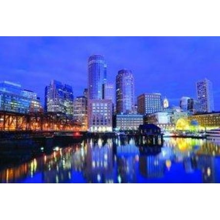 UPC 811557020300 product image for Boston Downtown Skyline Photo Art Print Poster 36x24 | upcitemdb.com