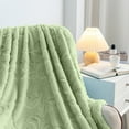 thumbnail image 5 of Asxite Throw Blankets, Flannel Jacquarded Blanket Office Sofa Cover Blanket Taffeta Blanket Multifunctional Nap Blanket Airconditioning Blanket Warm Plush Winter Quilt Green, 5 of 5